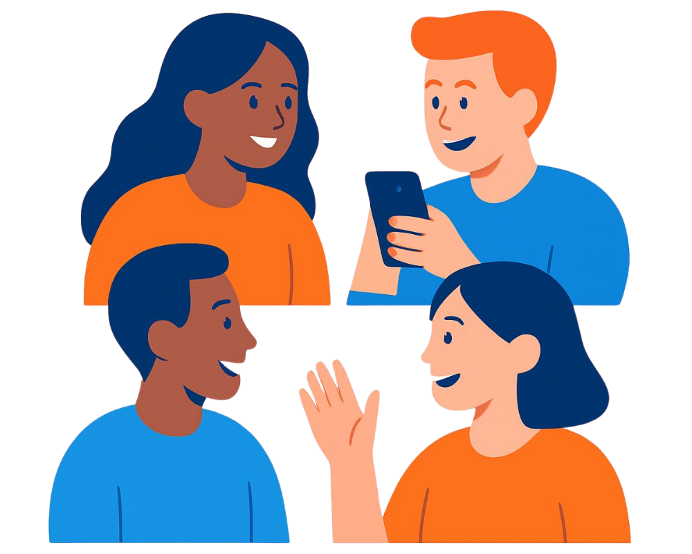 Group of people chatting online