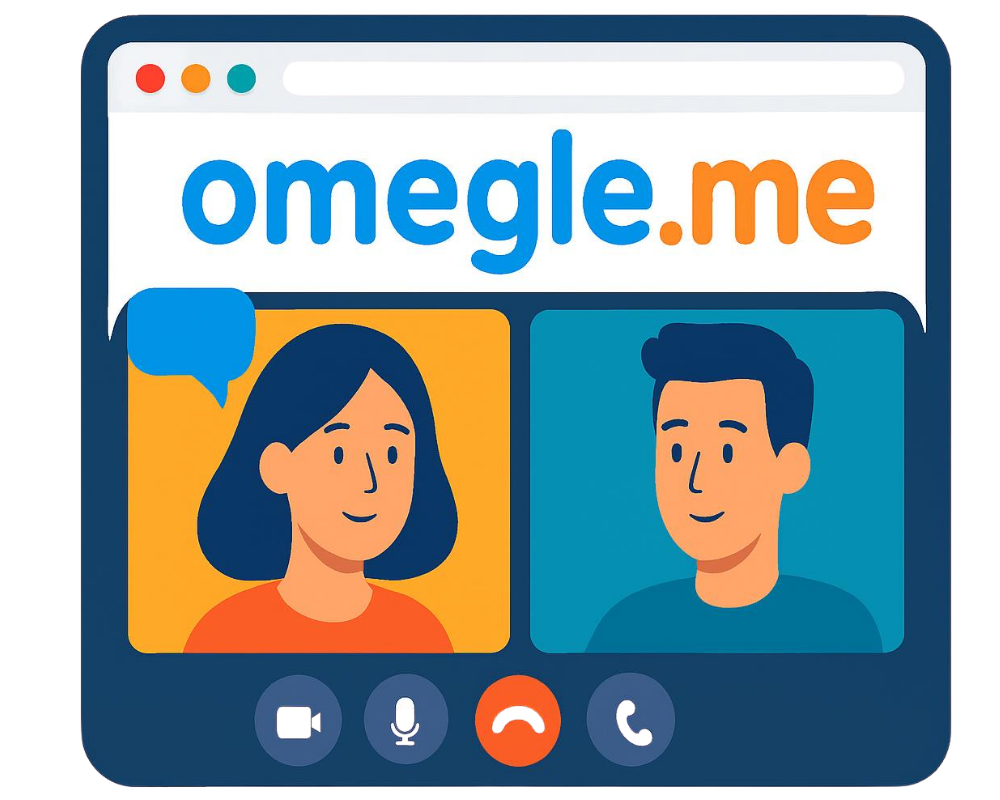 Un chico y una chica chateando en Omegle.me en un navegador.